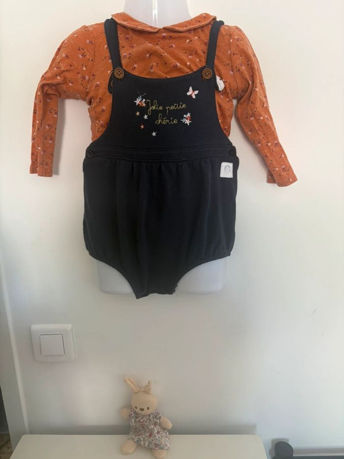 Ensemble T-shirt manches longues & Barboteuse – Mes Petits Cailloux (23 mois)