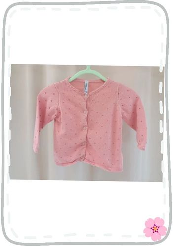 Gilet rose coeur FPC baby 3 mois