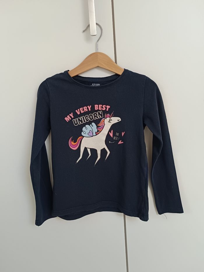 T-shirt bleu marine Kiabi 6 ans – licorne 🦄