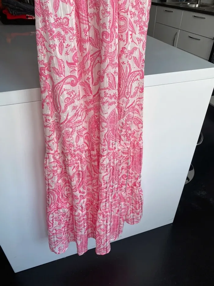 Robe longue rose e beige - photo numéro 6