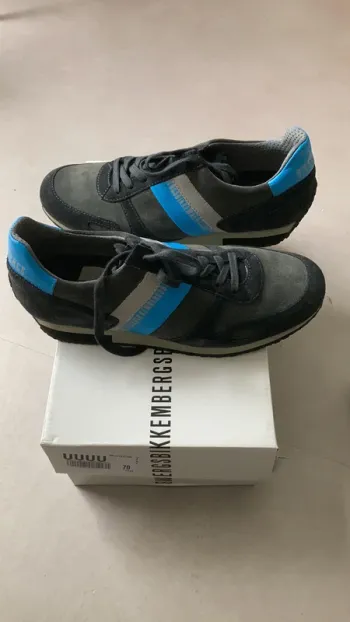 sneakers homme bikkembergs 42 cuir daim gris/noir