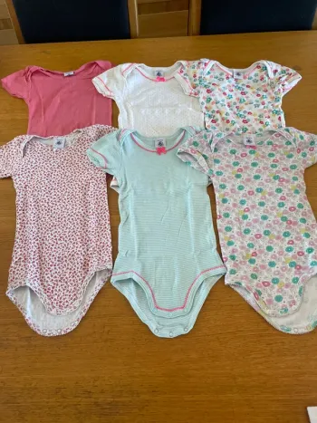 6 body manches courtes 18 mois petit bateau fille