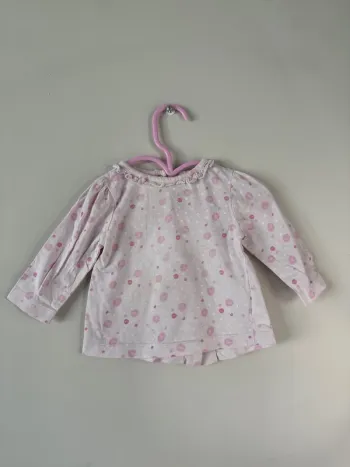 👚haut manches longues - bébé fille- 6 mois - rose - influx - très bon état