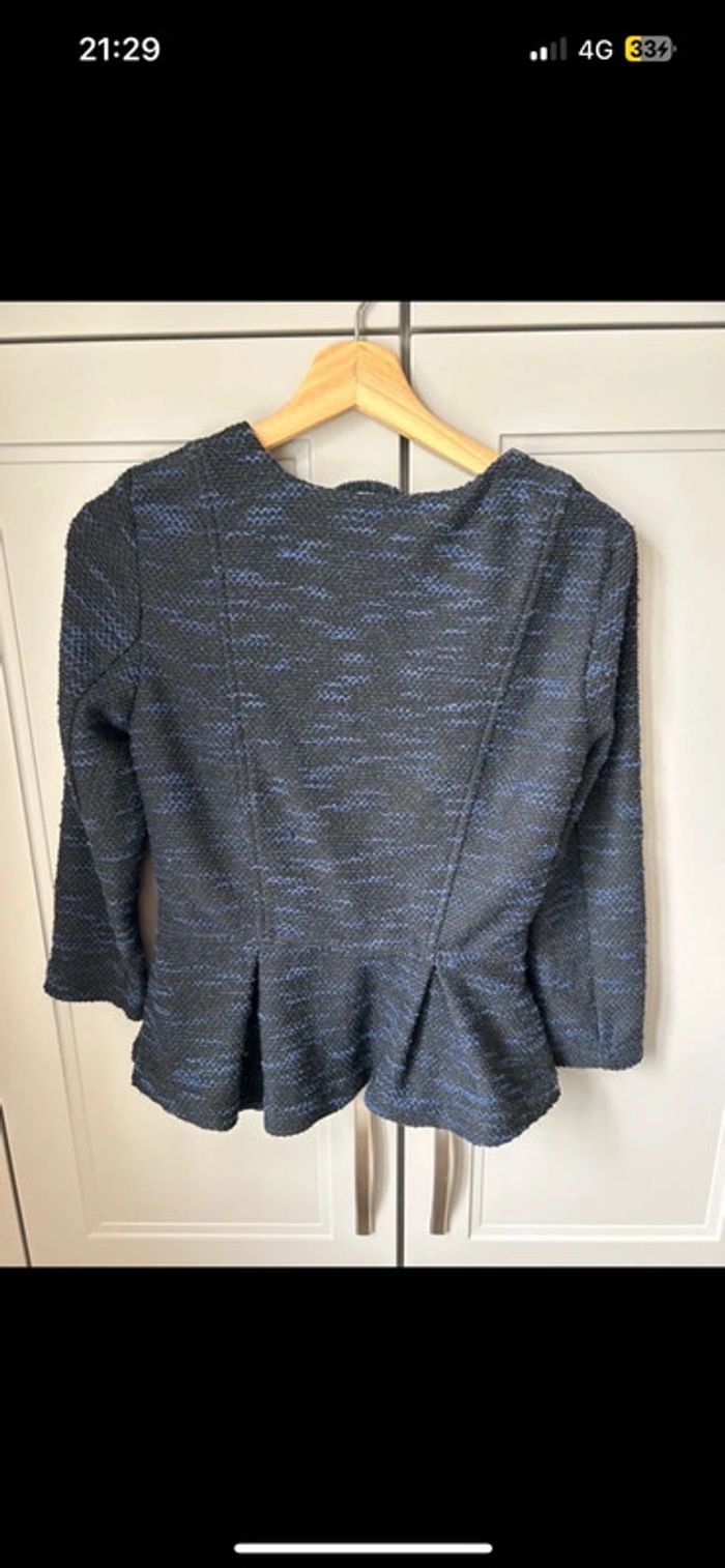 Veste chic H&M peplum noir et bleu - photo numéro 3