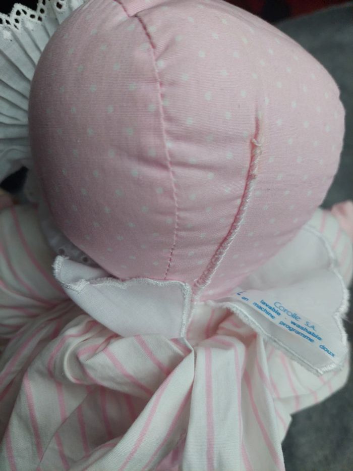 #13 - Corolle - doudou poupée de chiffon rose et blanche - photo numéro 6