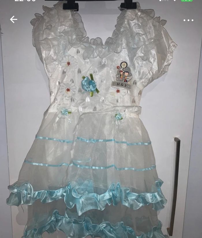 Robe à volant dentelle froufrou fille 4 ans