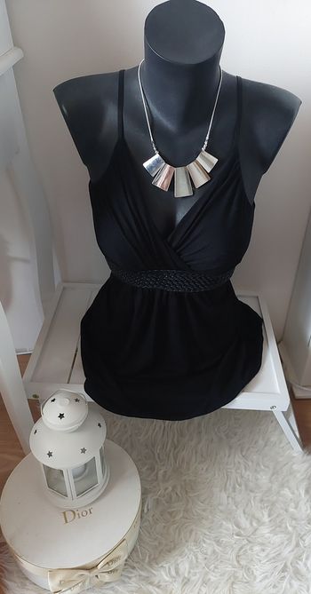 Long débardeur bretelles noir léger fluide Kiabi T.38/40 TBE 🖤