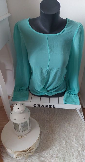 Blouse fluide et légère verte transparente Atmosphère T38 TBE 💚