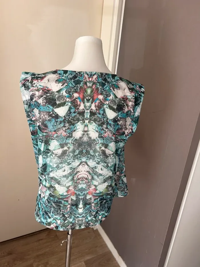 Ikks top, blouse, débardeur,haut imprimé multicolore, femme, taille 44 - photo numéro 4