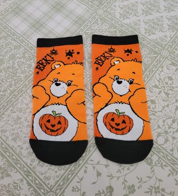 CHAUSSETTES BISOUNOURS CARE BEARS ORANGE HALLOWEEN ! NEUF !