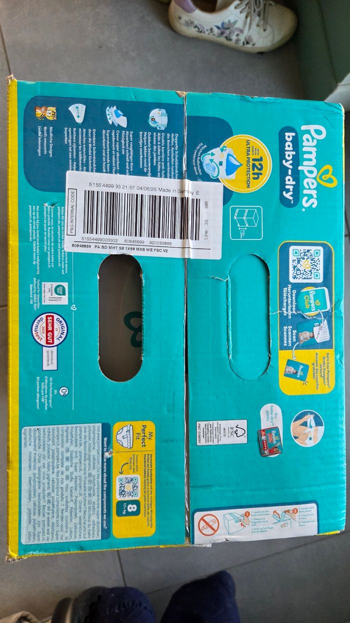 136 Couches Pampers Baby Dry Taille 8 - photo numéro 2