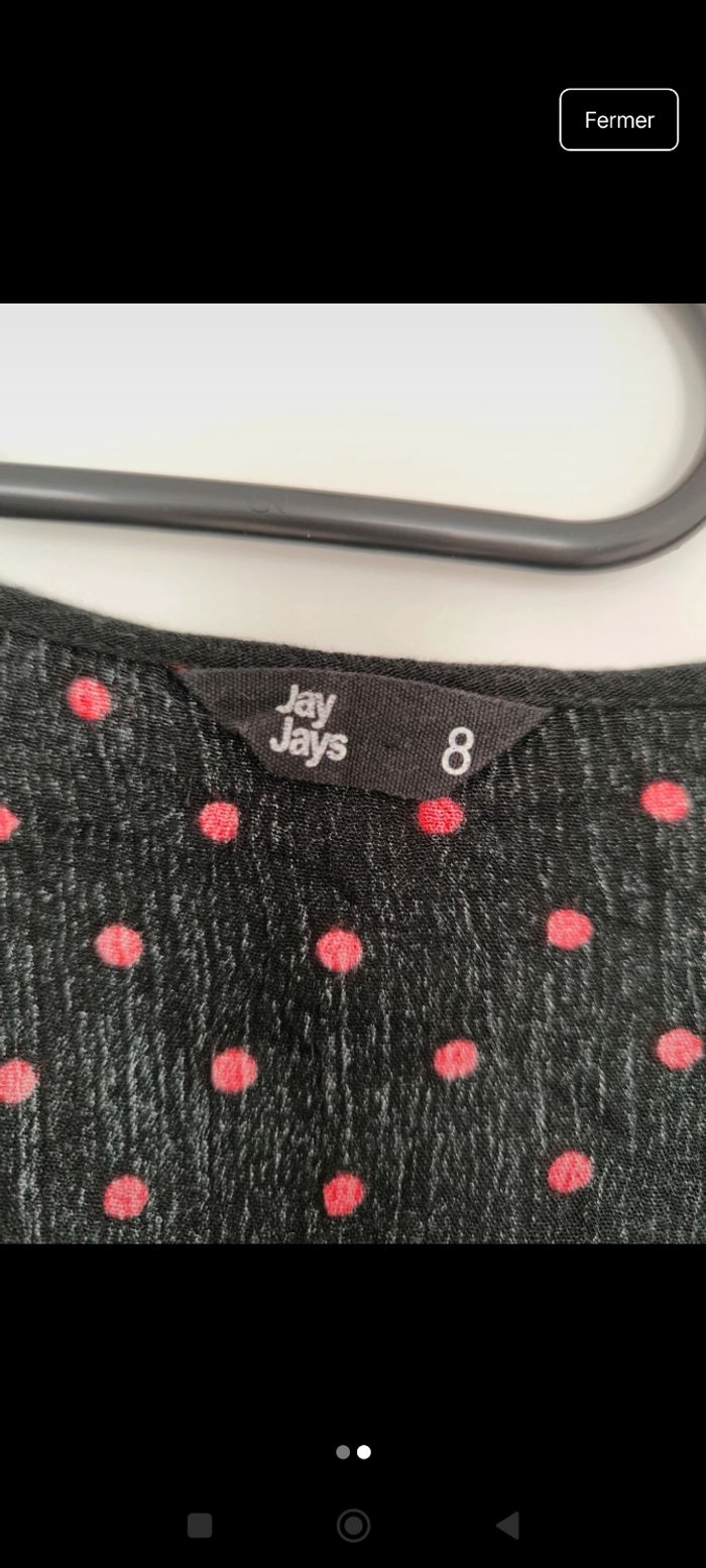 Robe noir a pois rouge - photo numéro 2