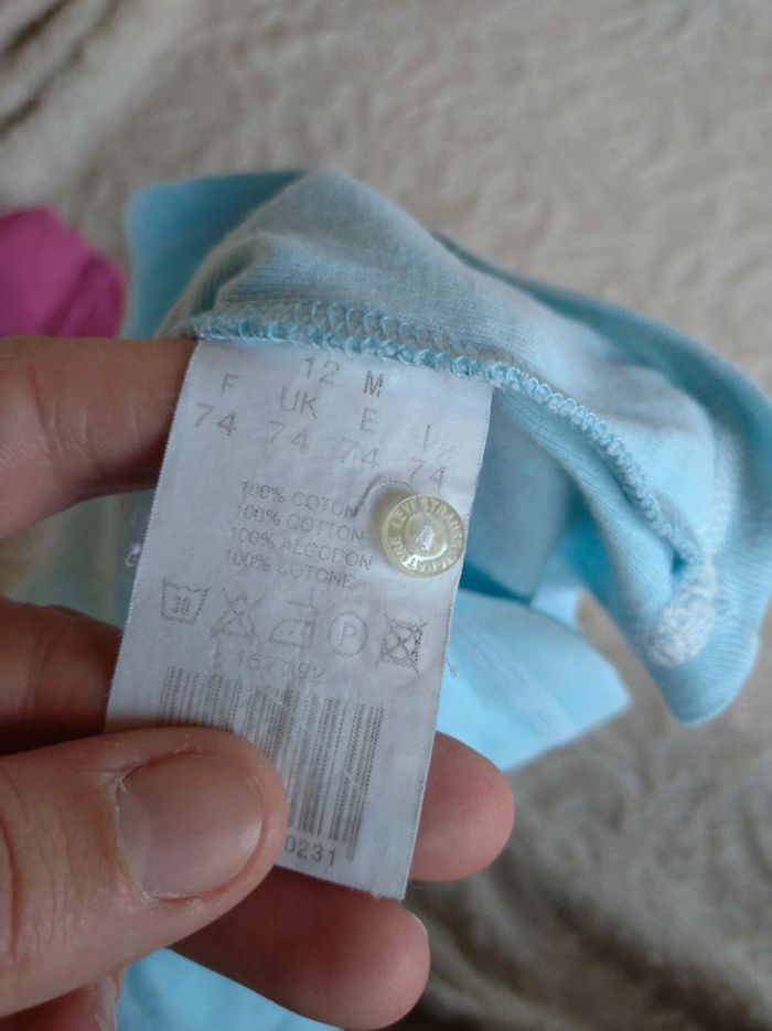 Lot de 2 tee shirt chemise manches courtes Fille 12 mois Levi Strauss signature 100% coton - photo numéro 16