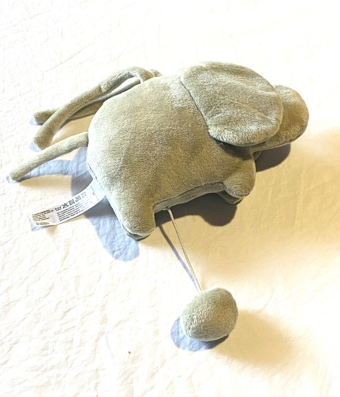 Petit Eléphant Gris Intérieur Oreilles Verts Boule Musicale Animal Savane Peluche Enfants Bébés - photo numéro 7