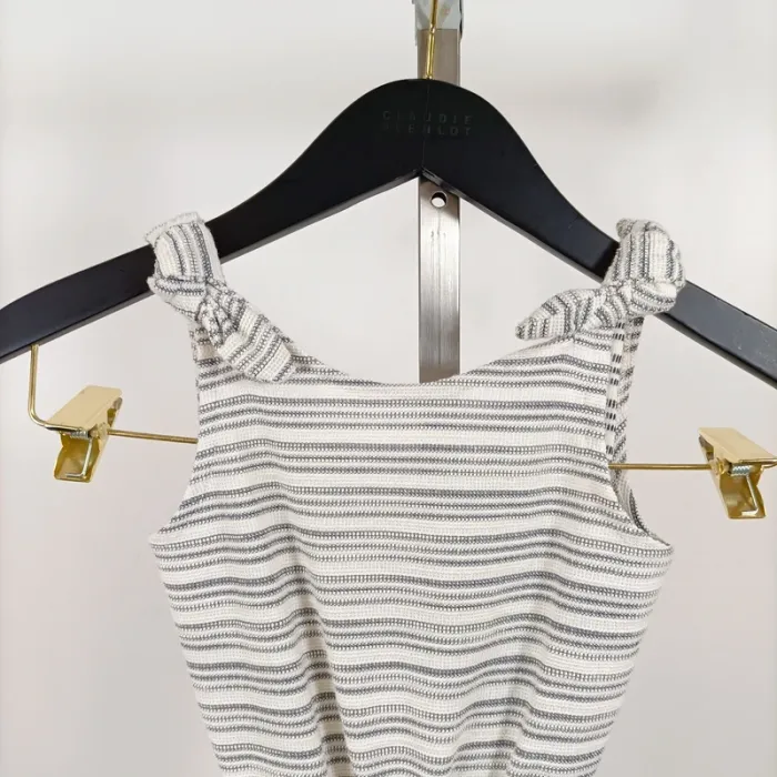 Combinaison rayée fille neuve 5 ans (110 cm) Zara Girls bretelles nouées coton léger été A1241 - photo numéro 3