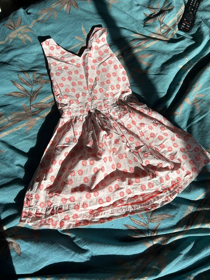 Robe réversible rayée rose / fleur 6 ans - photo numéro 2