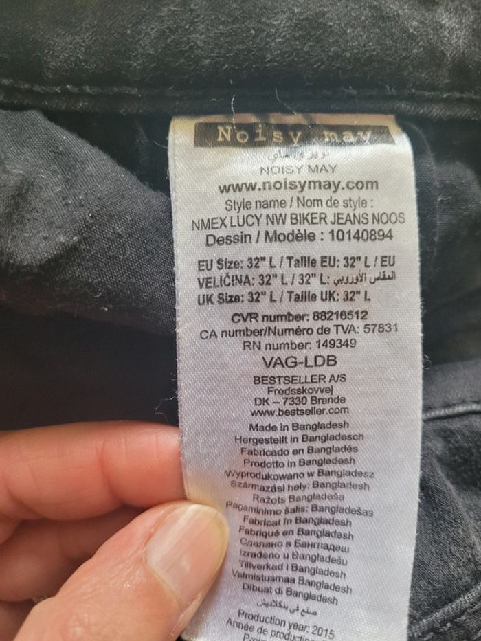 Pantalon jean noir délavé, taille 38 /40 - photo numéro 8