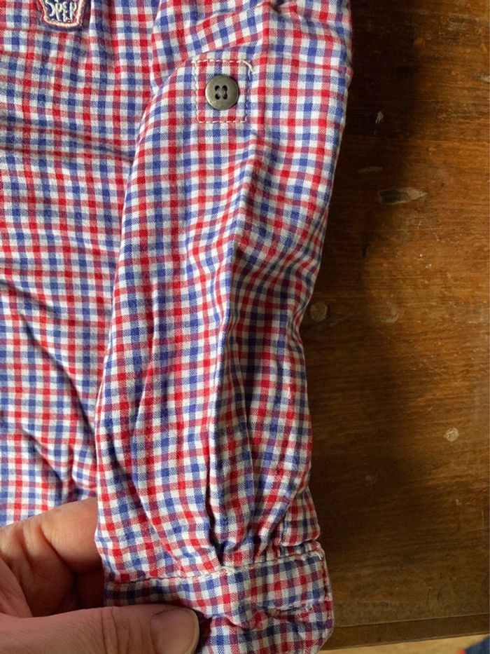 Chemise à carreaux rouges bleus blancs 6 ans DPAM - photo numéro 4
