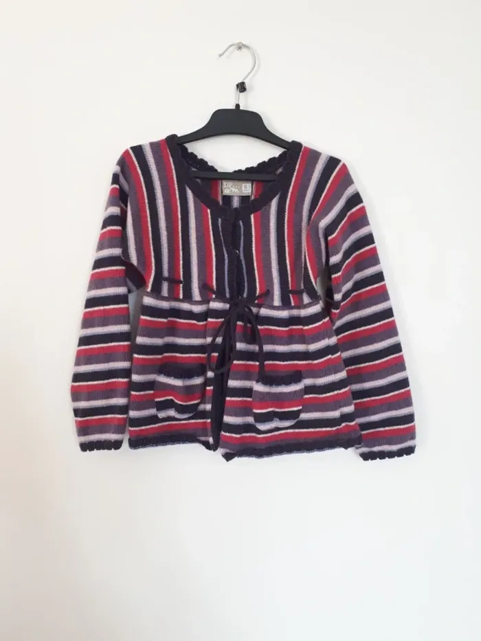Joli gilet laine et coton 6 ans