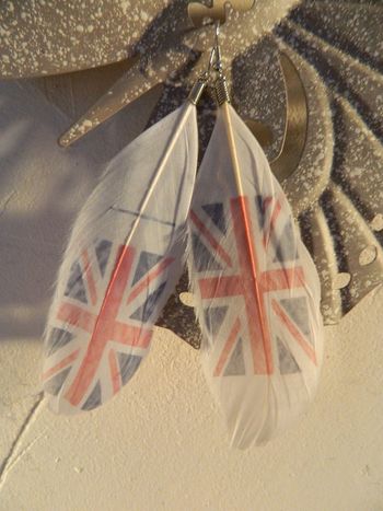 Boucles d'oreilles plumes neuves