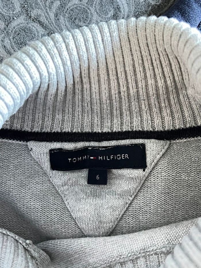 Pull Tommy Hilfiger gris enfant 6 ans coton - photo numéro 4