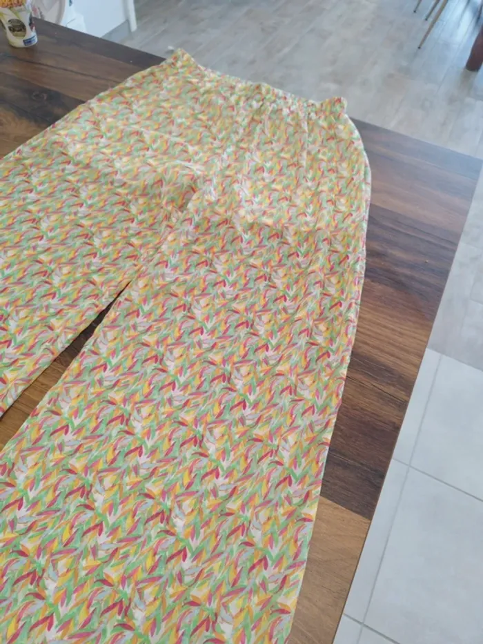 Pantalon fluide coloré été "Gemo" - Taille 40 - photo numéro 3