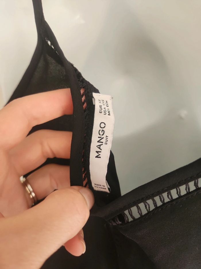 Débardeur chic détails ajourés Mango XS noir - photo numéro 8