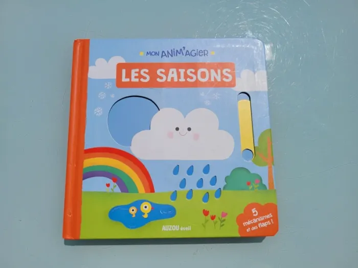 Livre animé à tirettes et roues 🌦 Les Saisons 🌞 - photo numéro 3