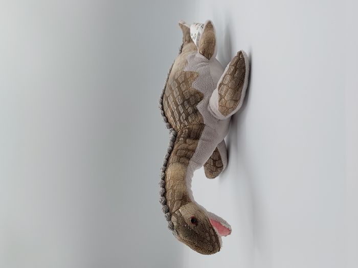 Peluche doudou dinosaure FRIMOUZZZ LOGITOYS gris beige marron