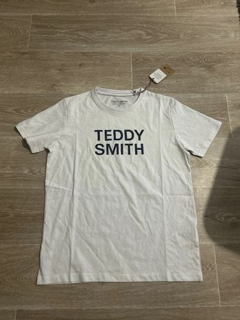 T-shirt blanc Teddy Smith logo marine foncé XS