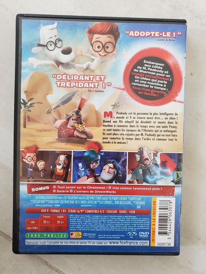 DVD M Peabody et Sherman les voyages dans le temps Dreamworks - photo numéro 3