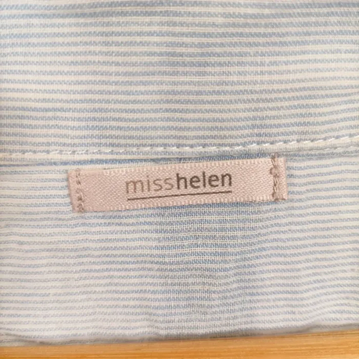 Blouse sans manches rayée bleu clair Miss Helen – col fluide – taille 42 estimée A1008 - photo numéro 3