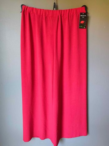 Pantalon élégant Rouge coupe droite fluide Taille 36 au 44