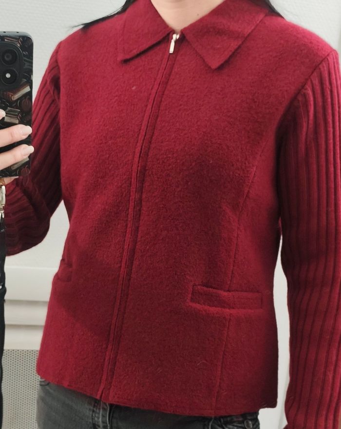 Gilet/veste Burton 100% laine taille XL rouge