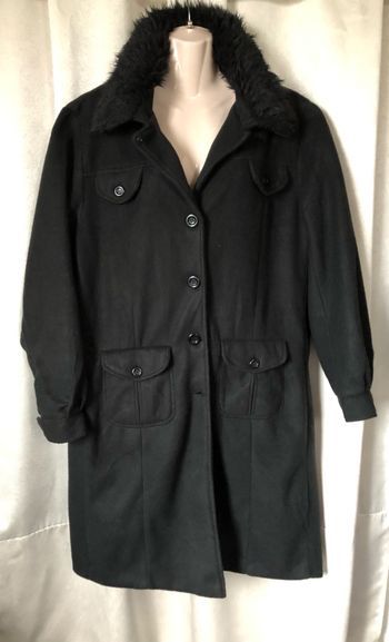 Manteau polaire noir col fourrure taille XXL