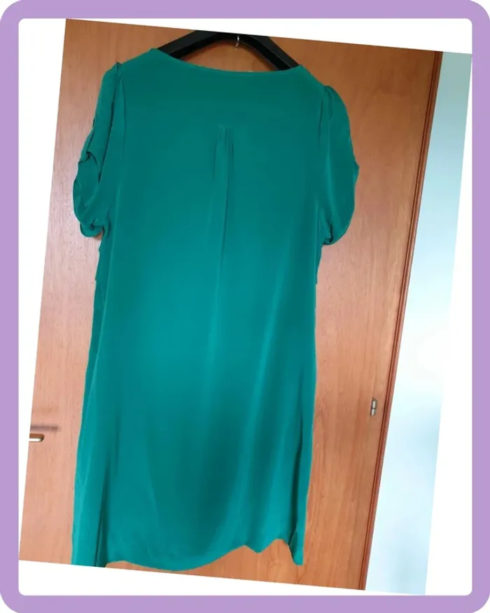 Robe soie vert Emeraude , taille 44 - photo numéro 2