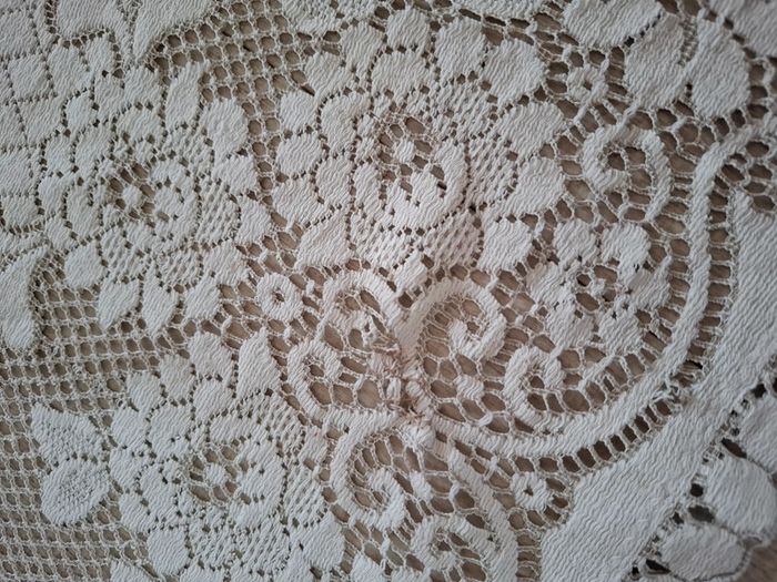 Nappe rectangulaire vintage blanc beige 120cm x 200cm - photo numéro 13