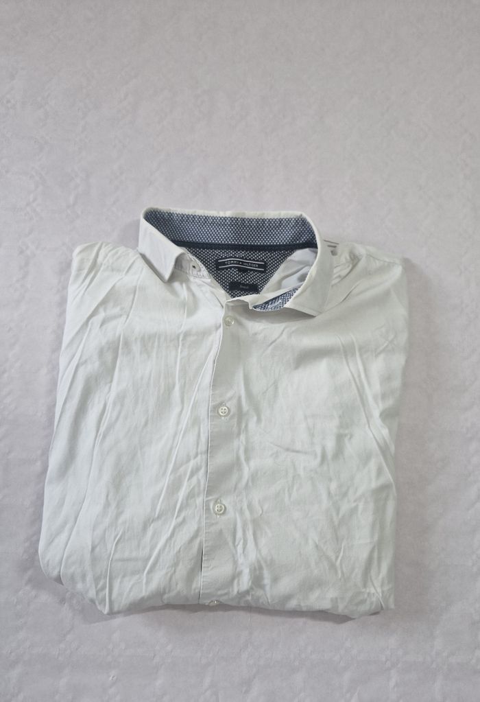 Chemise manches longues , homme , Tommy Hilfiger , blanche , taille XXL coupe Stretch