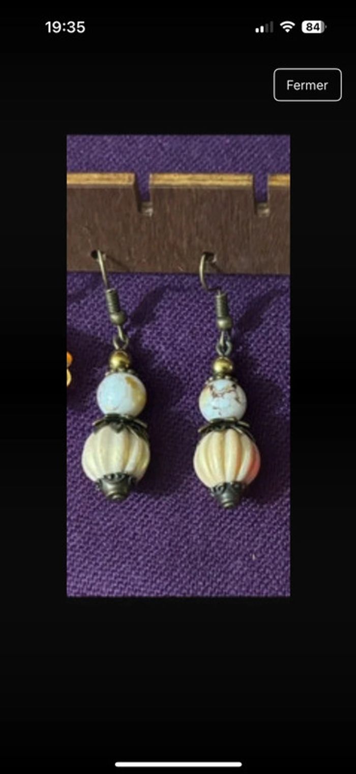 Boucles d’oreilles style victorien bronze antique dorée et rose dorée