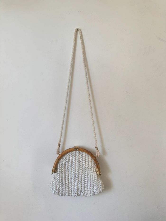 Sac blanc en rotin Vintage Authentique - photo numéro 7