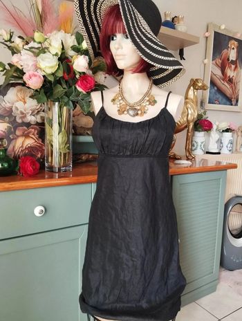🌾Robe En Lin Noire T36/38🌾