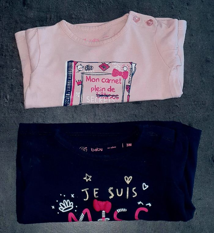 Lot t-shirts bébé fille