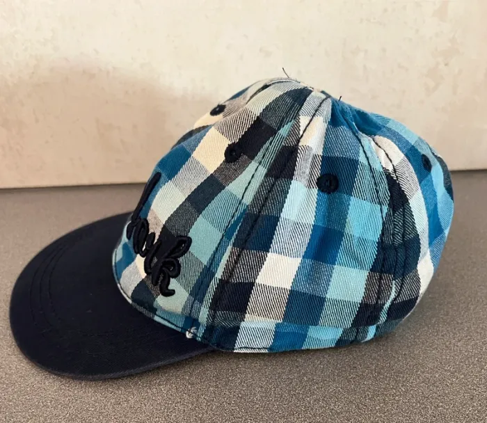 Casquette à carreaux bleue taille 74cm / 12 mois H&M - photo numéro 3