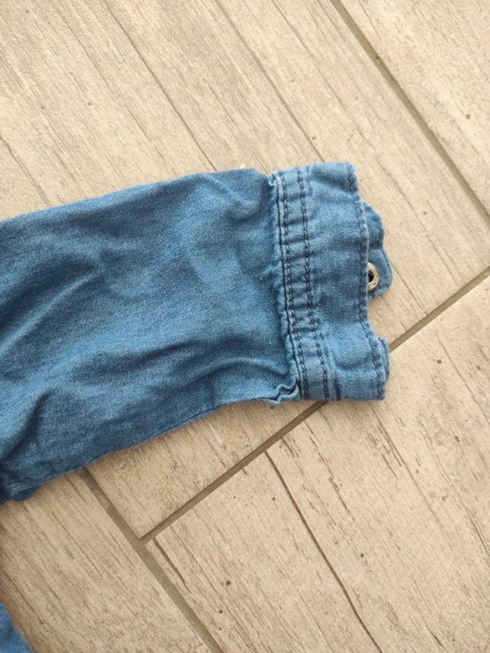 Chemise effet jeans bébé fille 6 mois - photo numéro 3