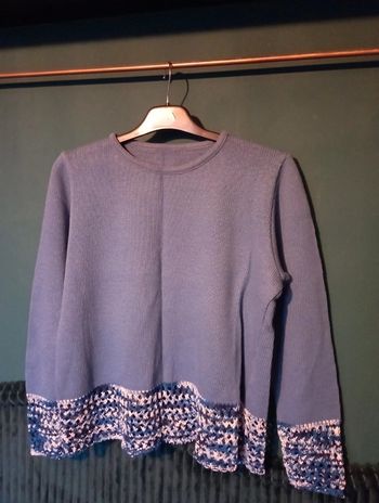 Pull maille bleu
