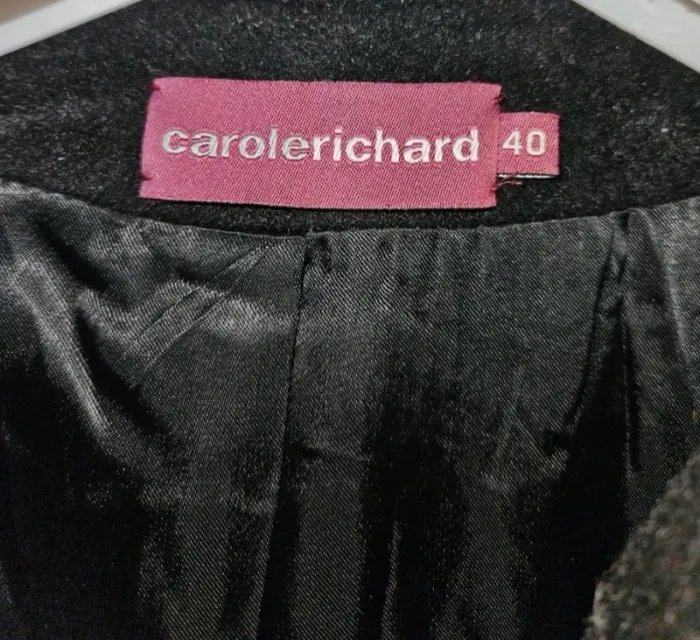 Manteau Carole Richard Laine & Mohair T40- Chic et chaud avec ceinture - photo numéro 3