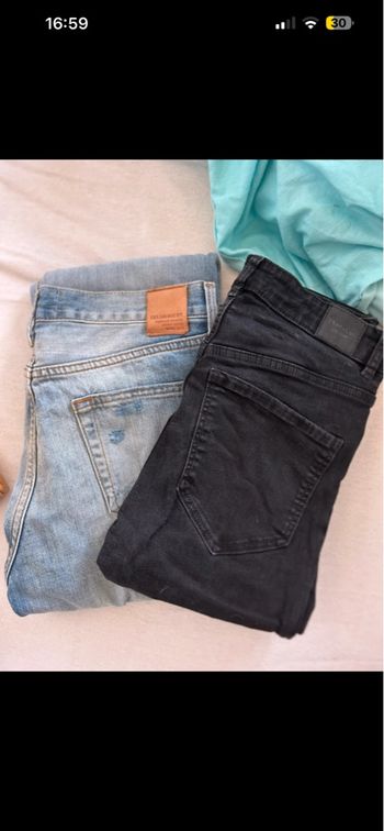 Jeans Zara 1 skinny l’autre ample taille basse