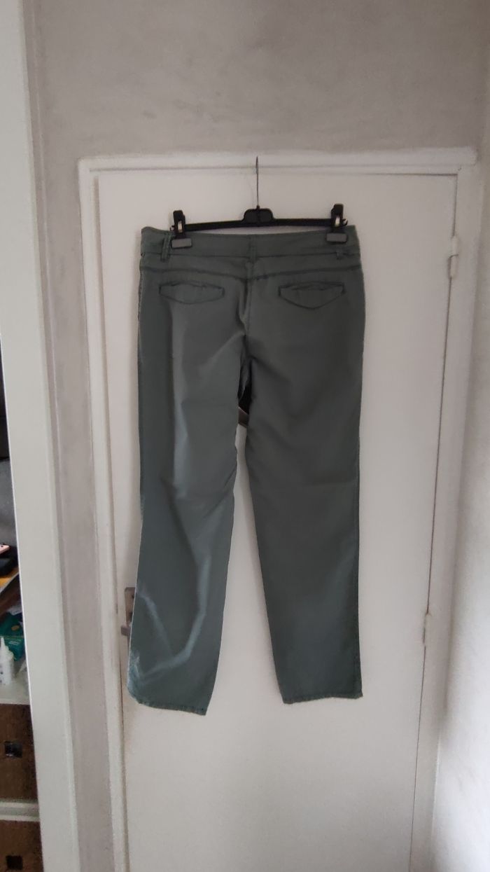 Pantalon femme en toile marque Promod taille 42 couleur kaki - photo numéro 9