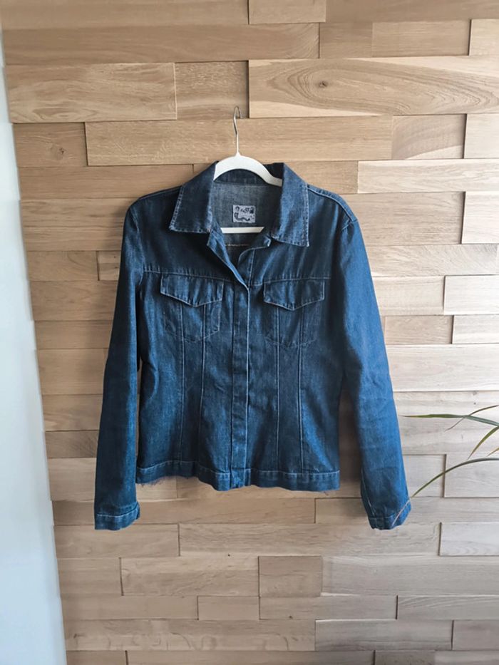 Veste en jeans vintage cimarron brodée taille 42 - photo numéro 3