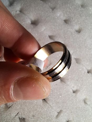 Bague acier inoxydable dorées